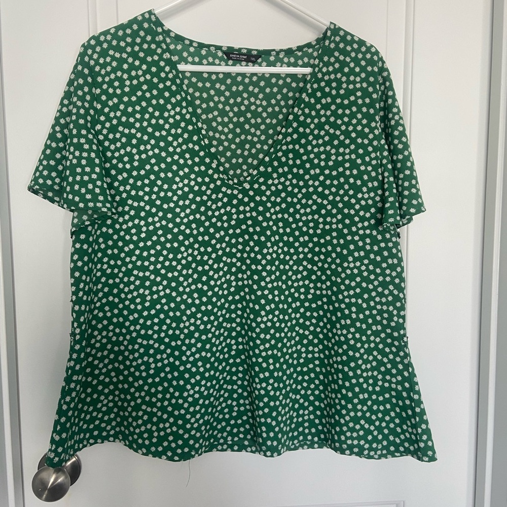 Green Polka Dot Women's Top